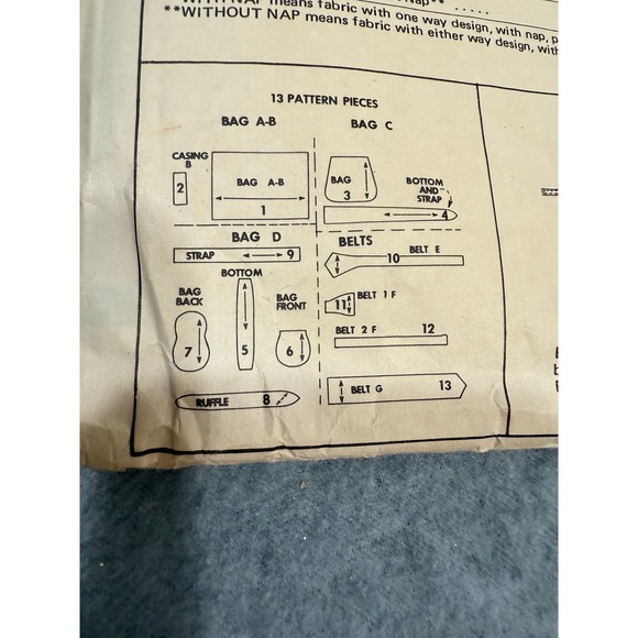 Vintage McCall's 4613 Sewing Pattern Bags Belts Accessories 1975 Some Cut 70's - Picture 7 of 13